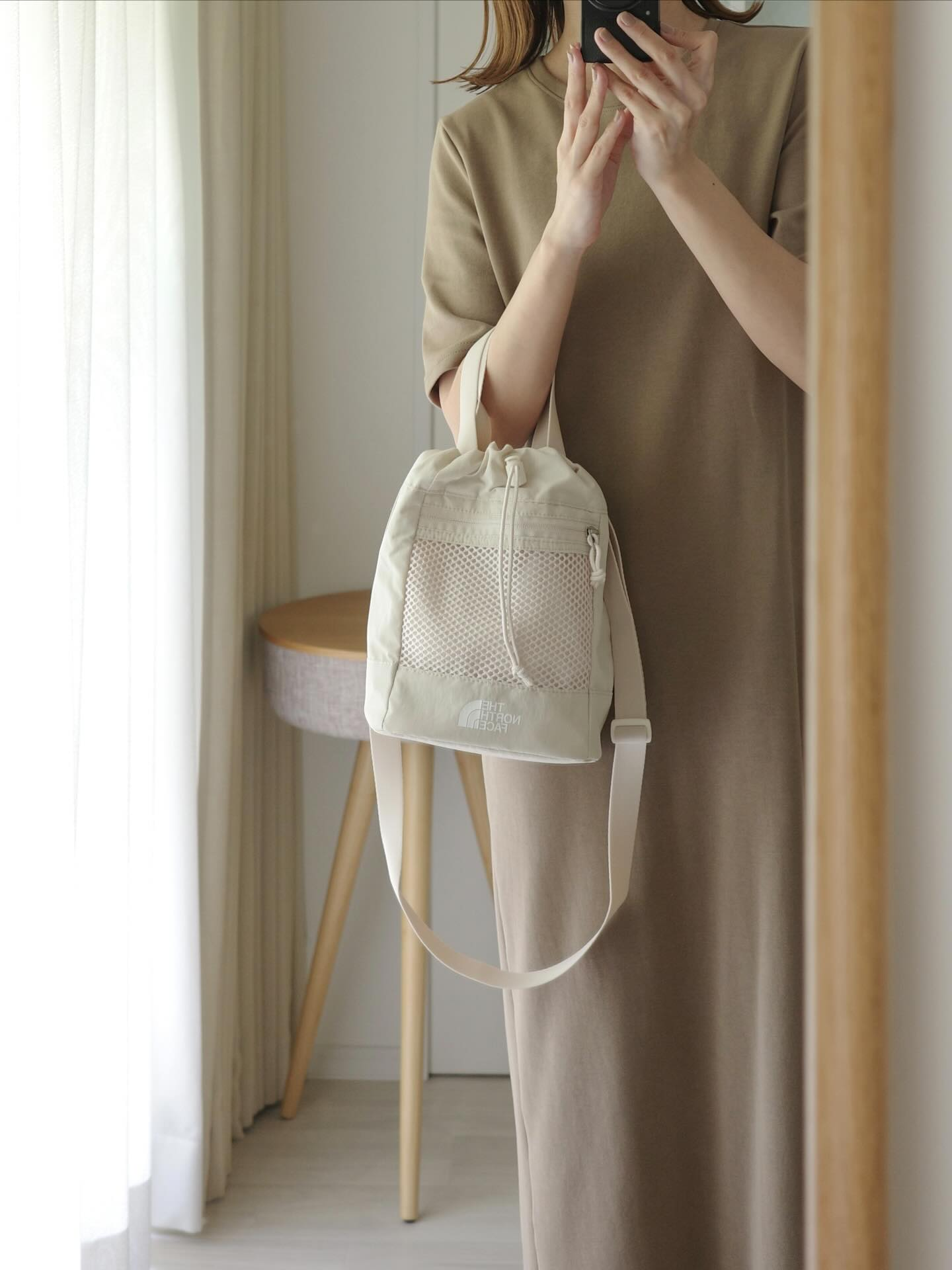 【THE NORTH FACE】LINDEN MESH BUCKET BAG MINI The North Face] LINDEN MESH Bucket Bag Mini ☆25SS☆ Unisex