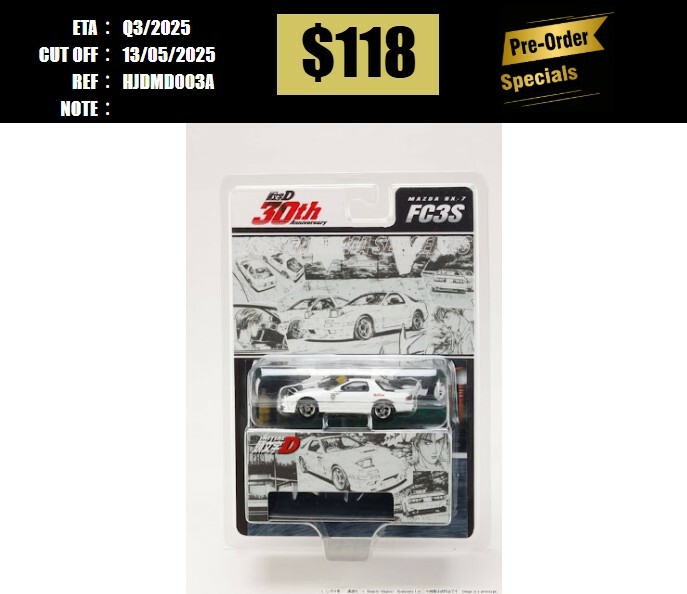 PO-$118 * HOBBY JAPAN * 1:64 MAZDA RX-7 (FC3S) RedSuns / INITIAL D Ryosuke Takahashi VS Takumi Fujiwara [OD27/04]