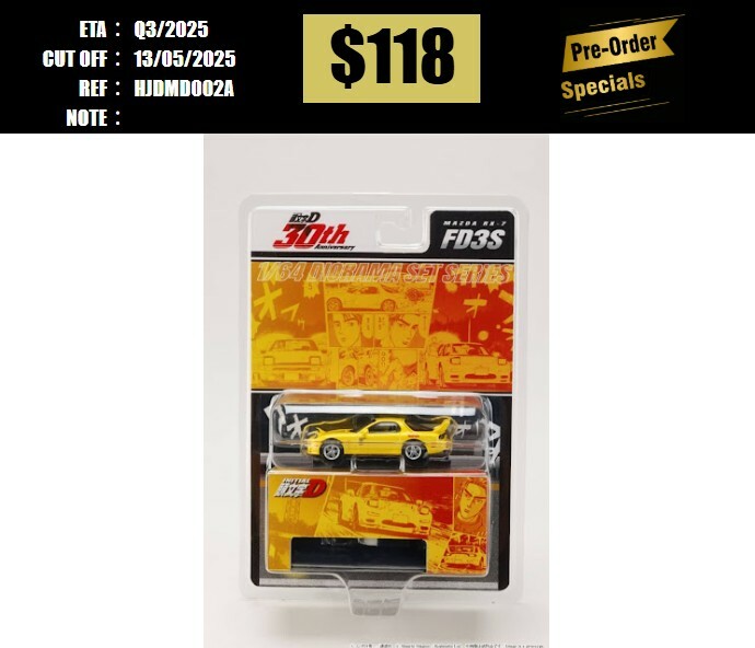 PO-$118 * HOBBY JAPAN * 1:64 MAZDA RX-7 (FD3S) RedSuns / INITIAL D Keisuke Takahashi VS Takumi Fujiwara [OD27/04]