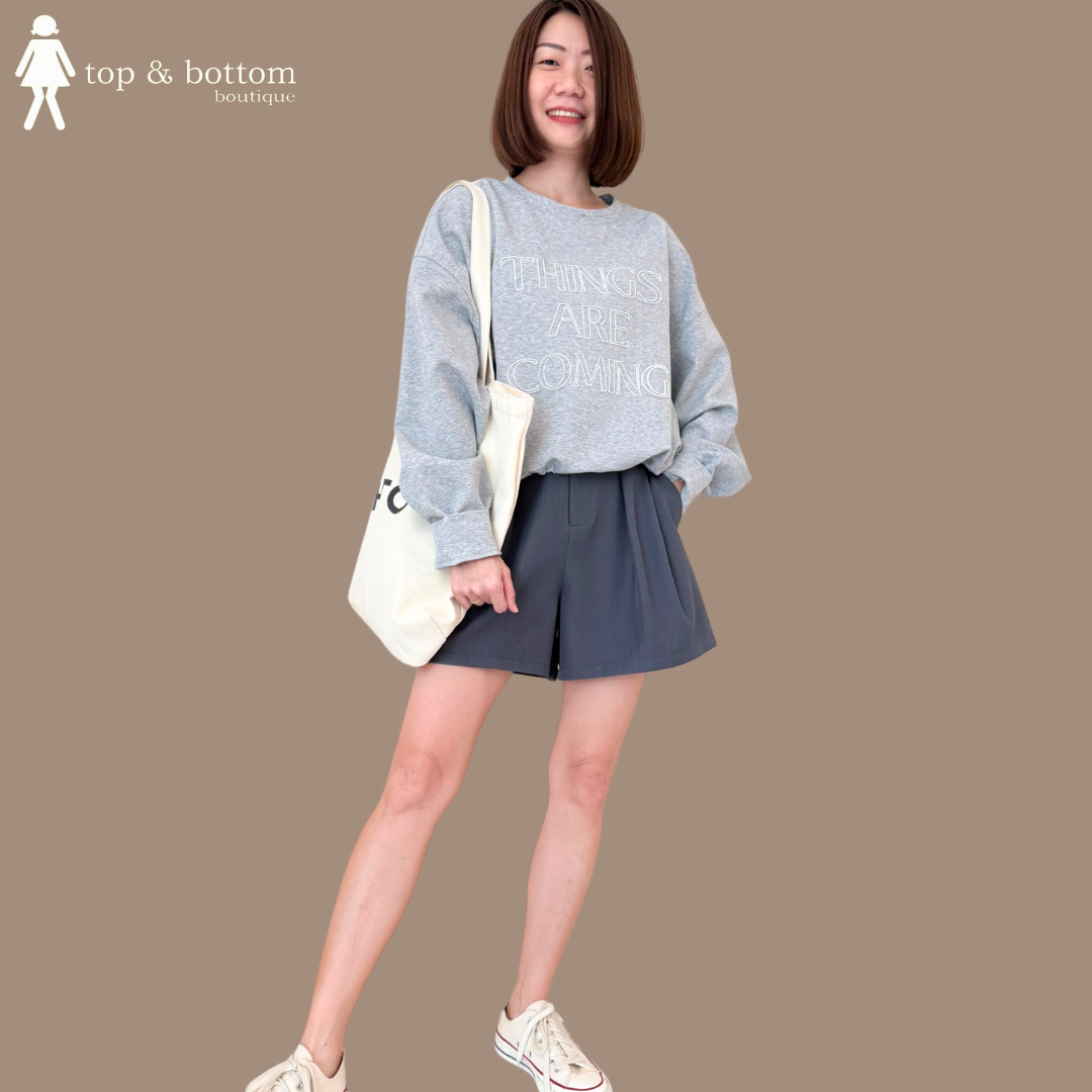 SOLID HIGH WAISTED WIDE LEG SHORTS