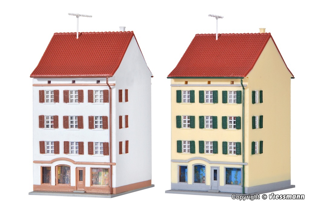 Kibri 36843 Z規 附商店的公寓樓（2棟組） 組裝模型