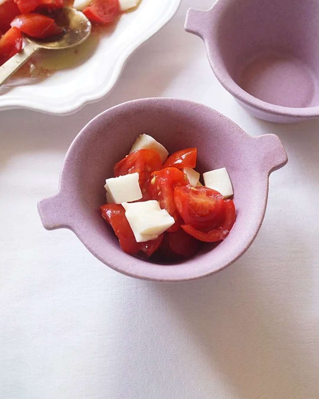 Bowl with Two Ears S Plum｜Mashiko ware