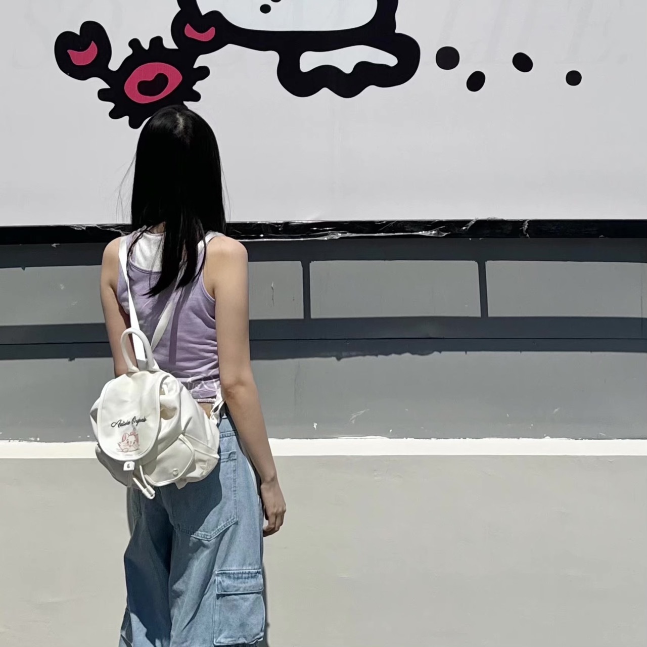 DISNEY 迪士尼 貓兒歷險記 X ADIDAS 瑪麗貓 多口袋 後背包 雙肩包 水桶包 深藍 KC1424 奶油白 KC1425 / 預購