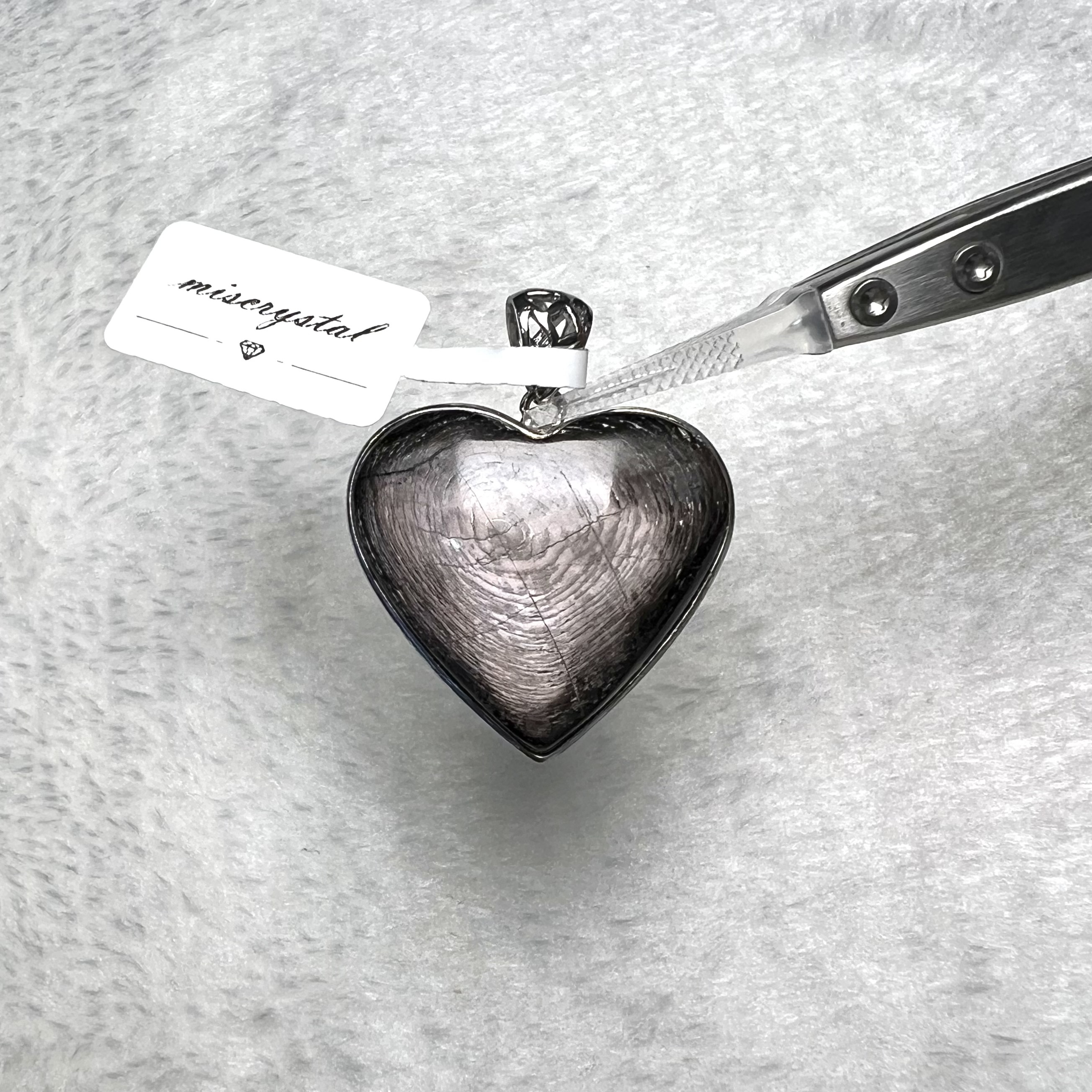 黑銀線 (金運石)吊墜 #A448