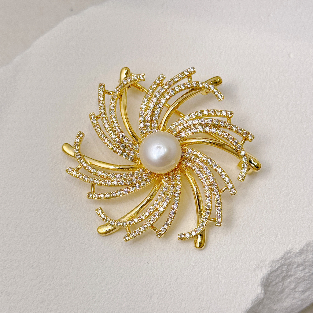 流光旋舞珍珠胸針