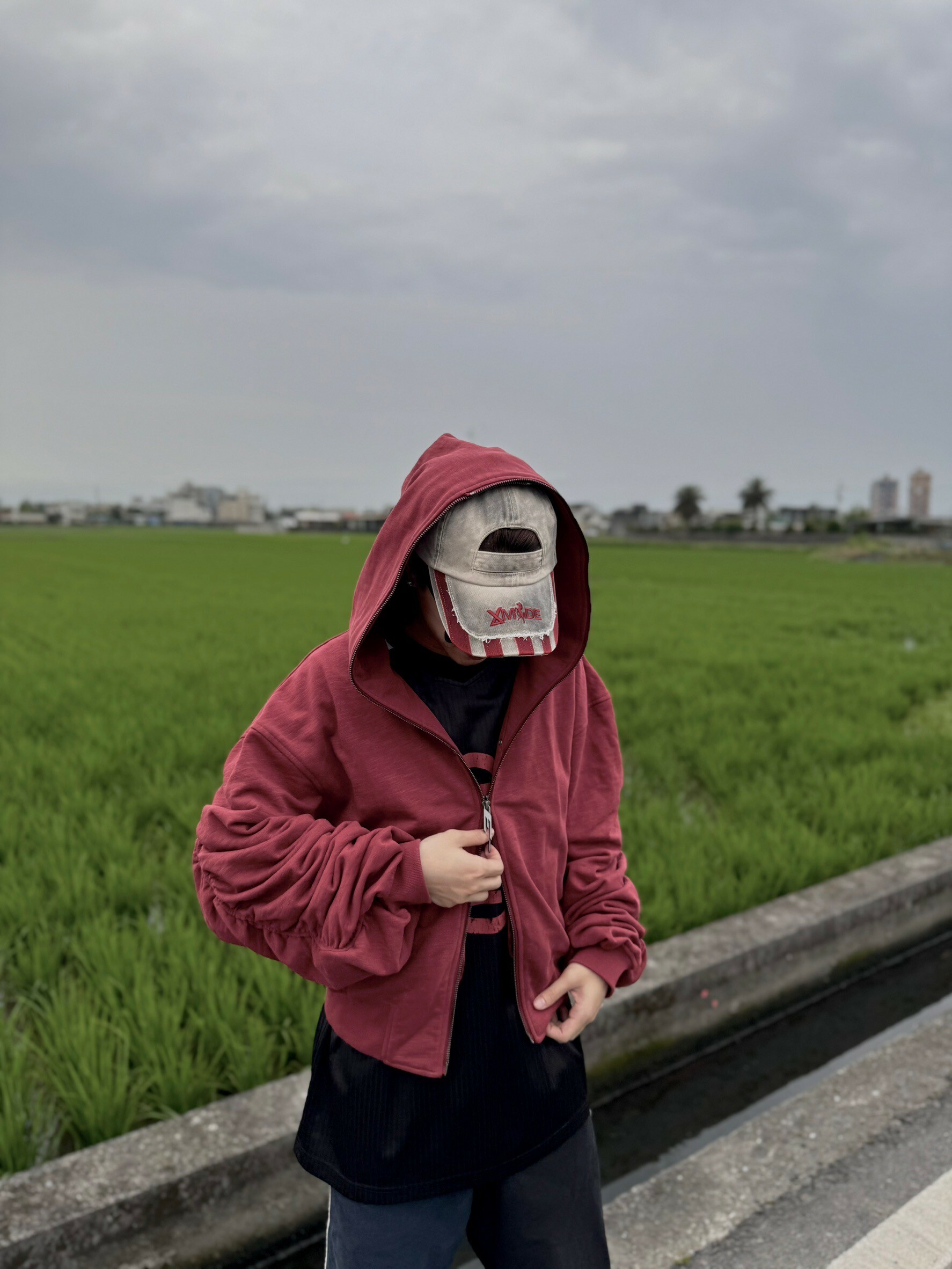 BLINDNOPLAN  水洗做舊  簍空毛邊 雙色 棒球帽