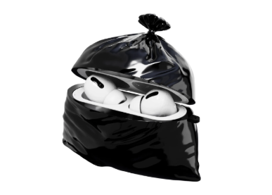 小垃圾袋 AirPods 保護殼 保護盒 矽膠版 黑色垃圾袋 1/2代 AirPods pro