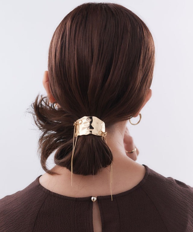 金屬側蝴蝶結髮圈插