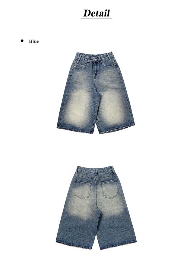 【Anyone more】Harley Bermuda Washing Denim Pants Harley Bermuda Short - Bleach Bleach – All About Eve Clothing