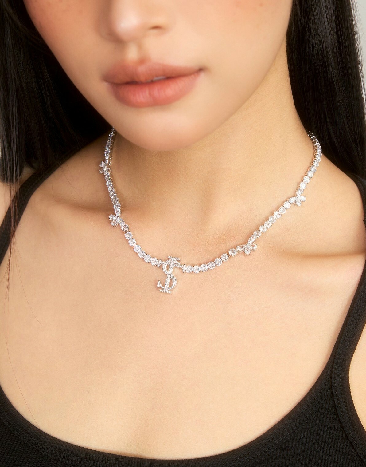 STK SmallTownKid 蝴蝶結 滿鑽鋯石 鎖骨練