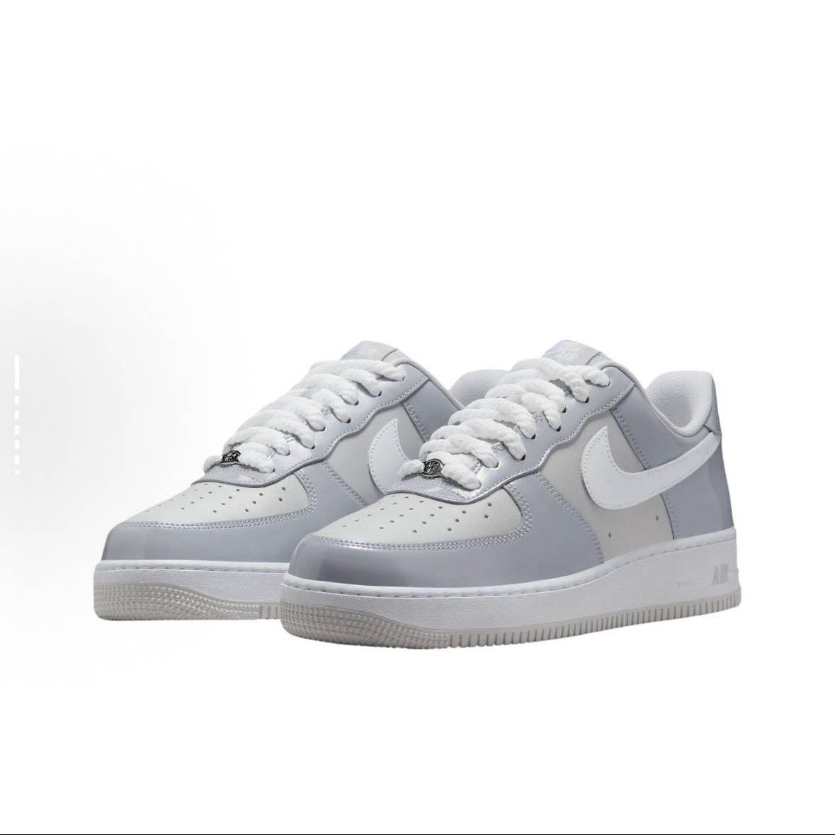 NIKE AIR FORCE 1 ‘07 LV8 漆皮 麻繩鞋帶  藍灰白HV9405-001/淡粉紫HV9405-500