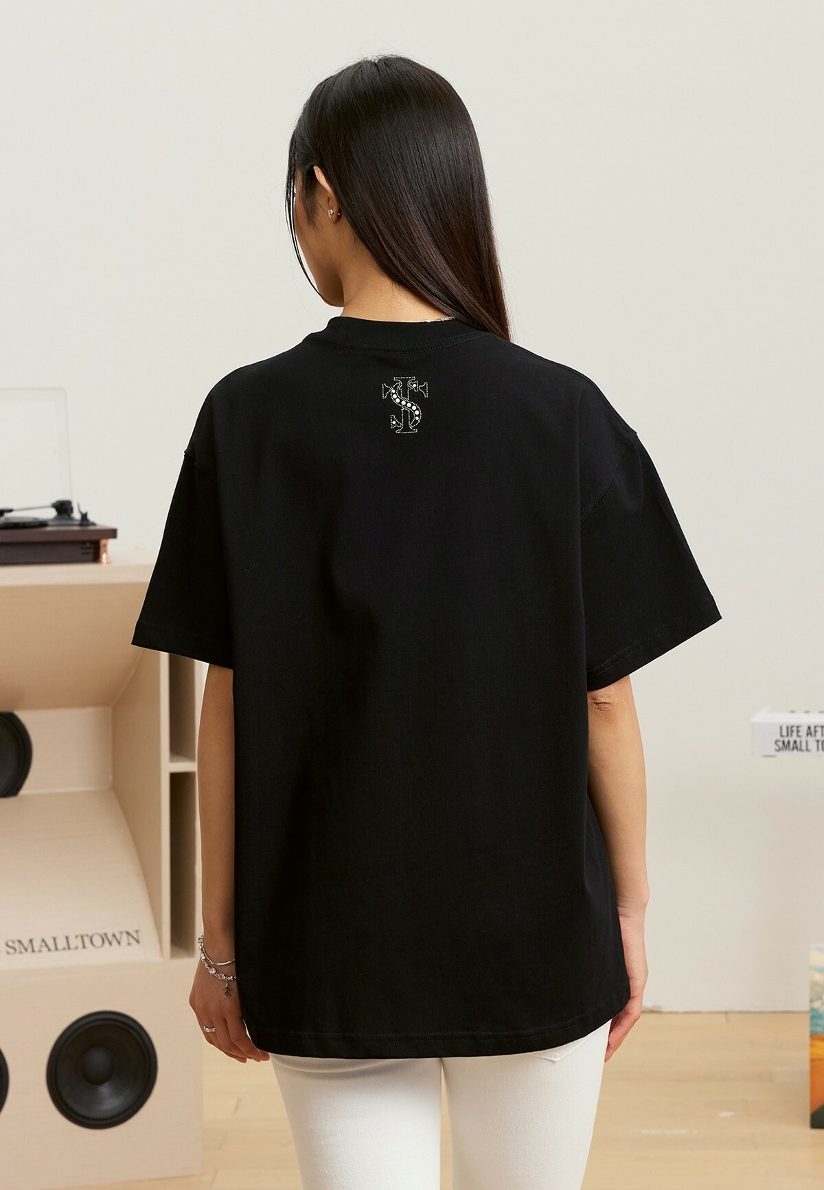STK SmallTownKid 珍珠LOGO 貼鑽 短袖 T恤