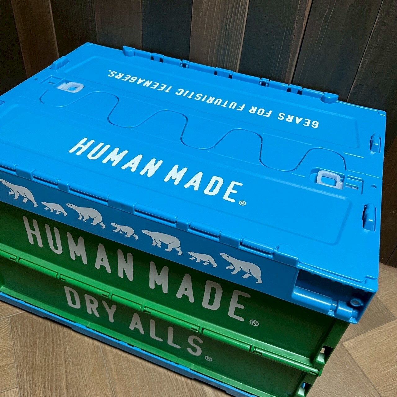 HUMAN MADE CONTAINER 50L - 藍蓋綠底