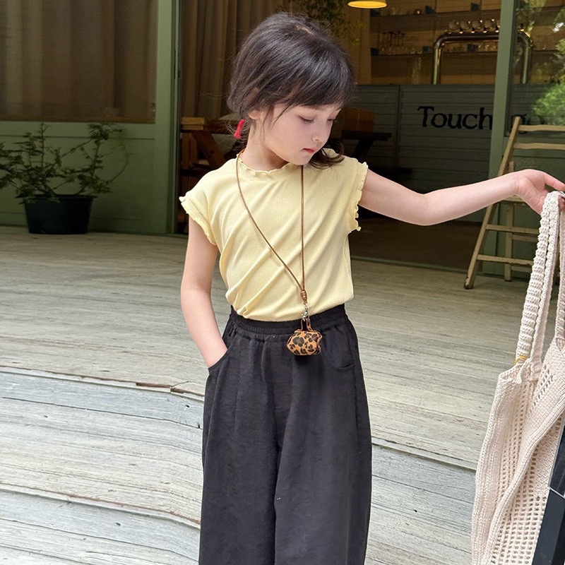 甜美花邊木耳背心