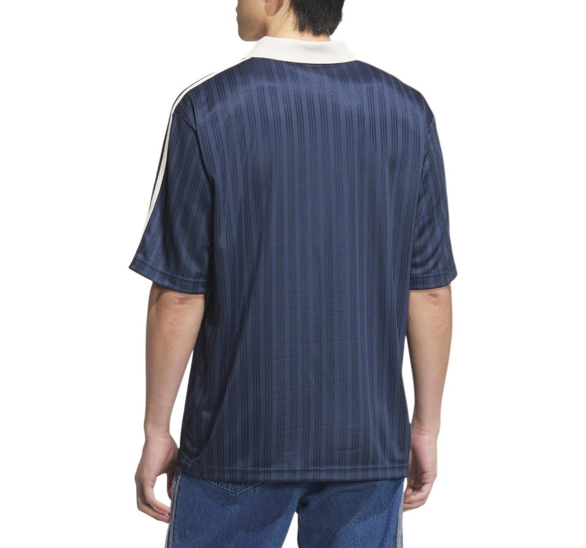 adidas Originals Logo字母寬鬆條紋復古短袖T恤 男款 海軍藍