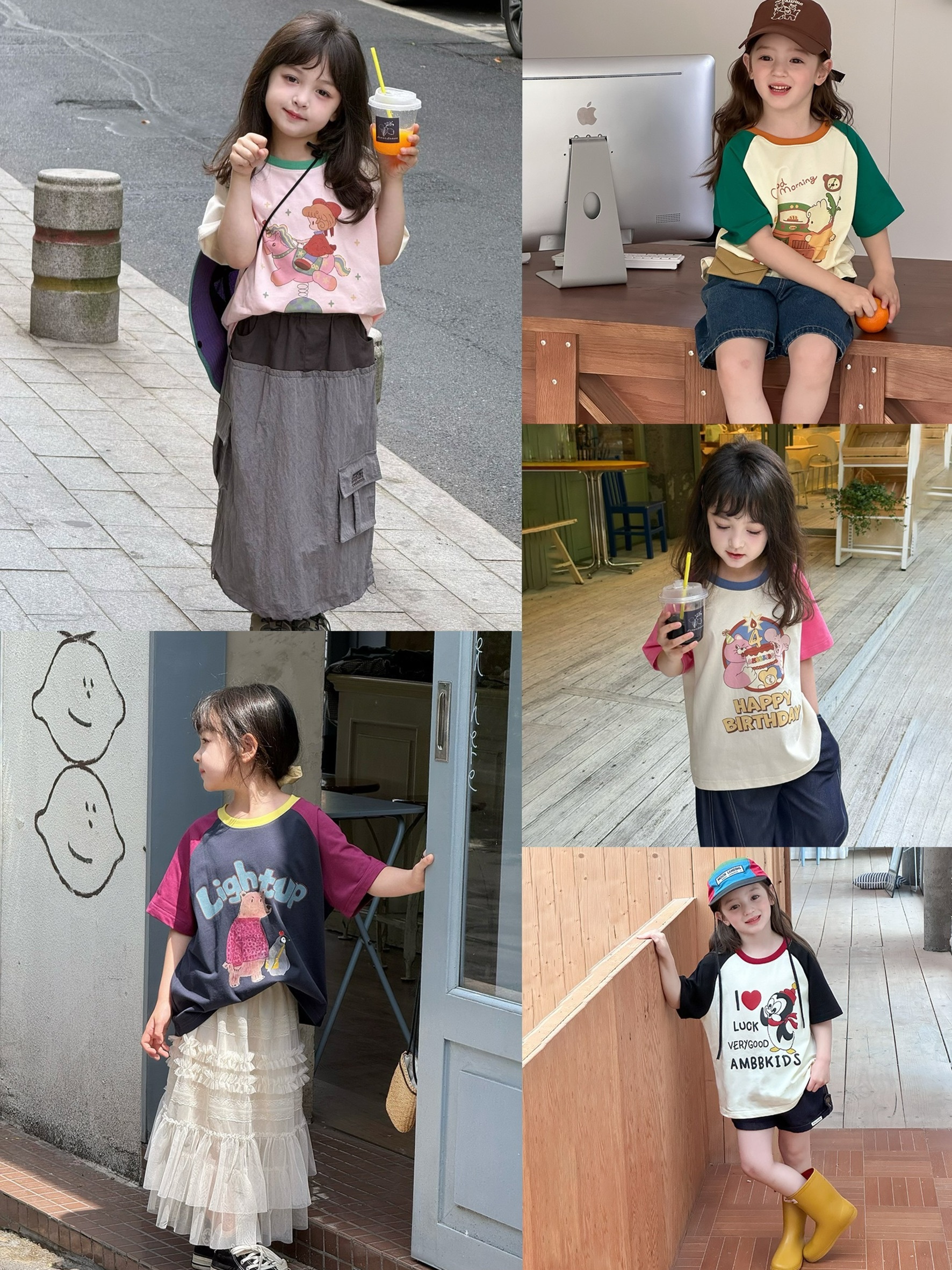 五色撞色袖日常上衣