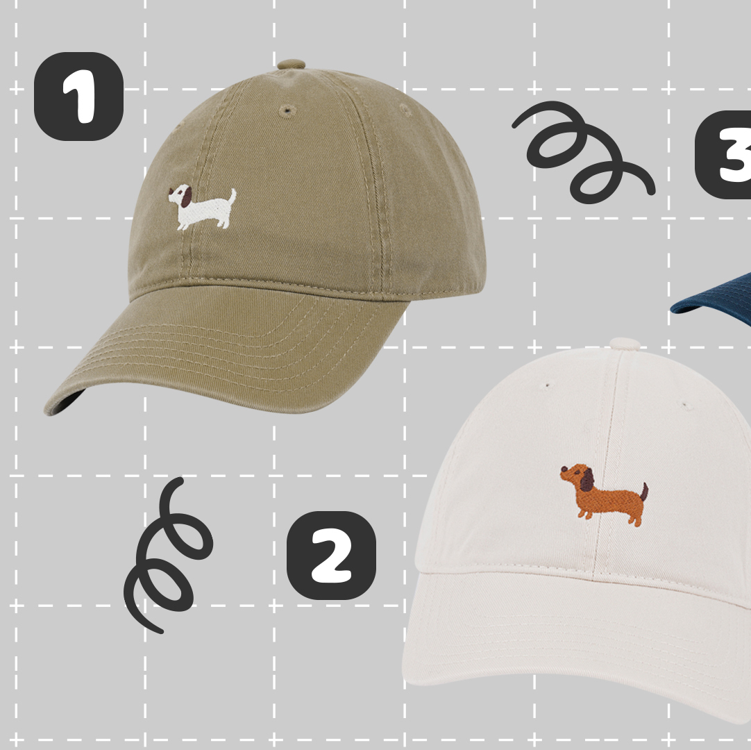 VINTAGE CAP - 小臘腸電繡水洗老帽 GR-013