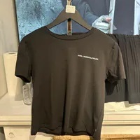 [S] KARL LAGERFELD BLACK LOGO TAPE SPORT TEE, L5TH7808-BLK (SKL1329)