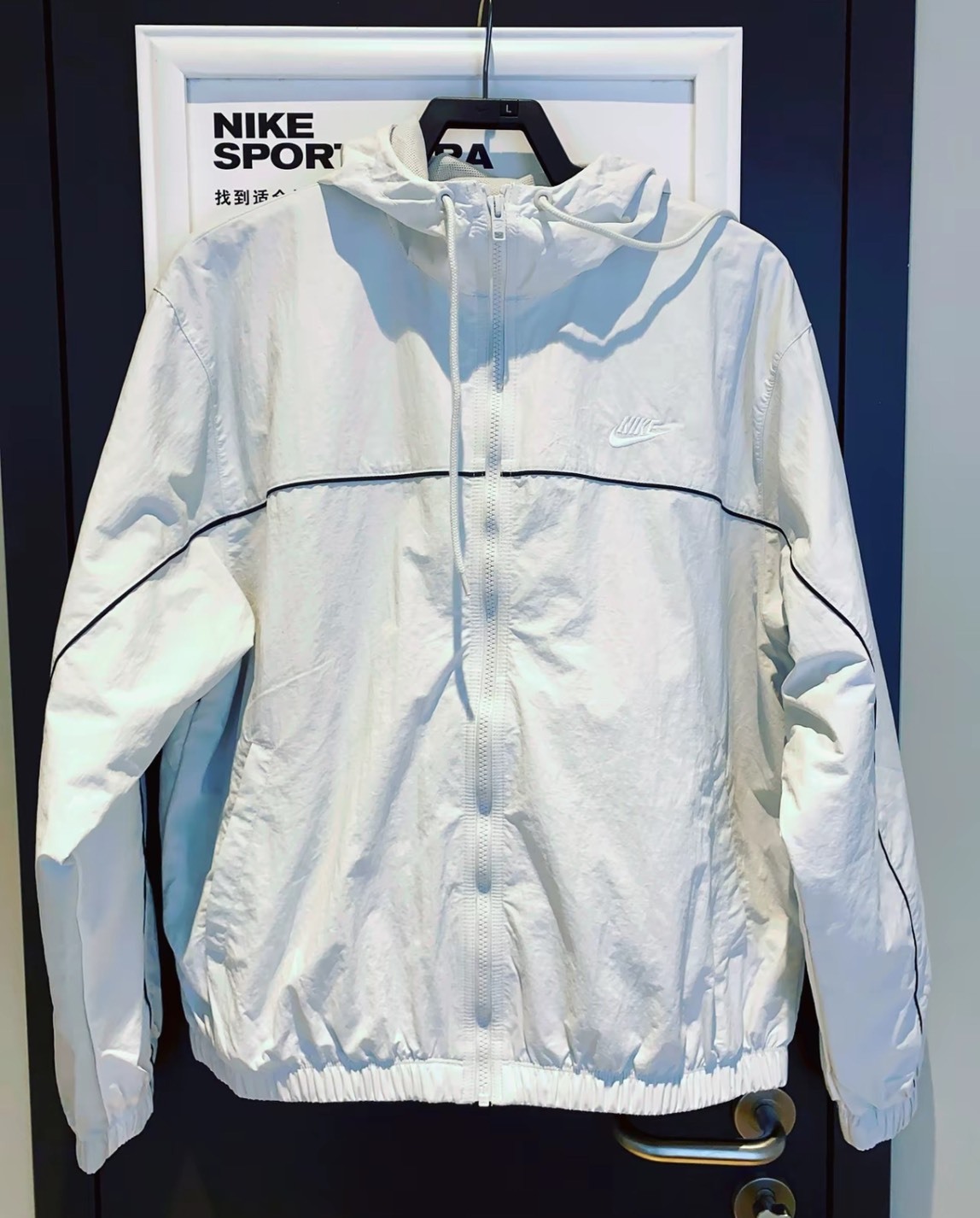 Nike Club 休閒輕盈連帽外套 男款 光子灰/白色