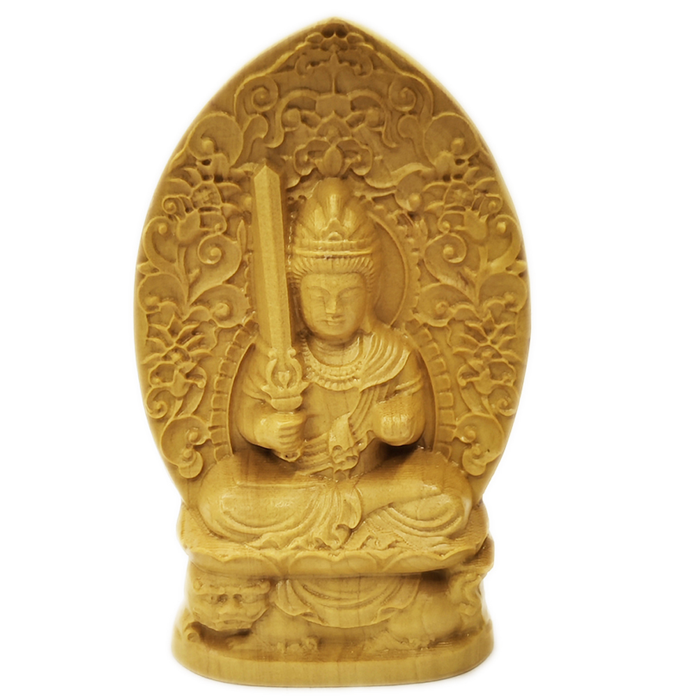 文殊菩薩{黃楊木}7公分【十方】153994