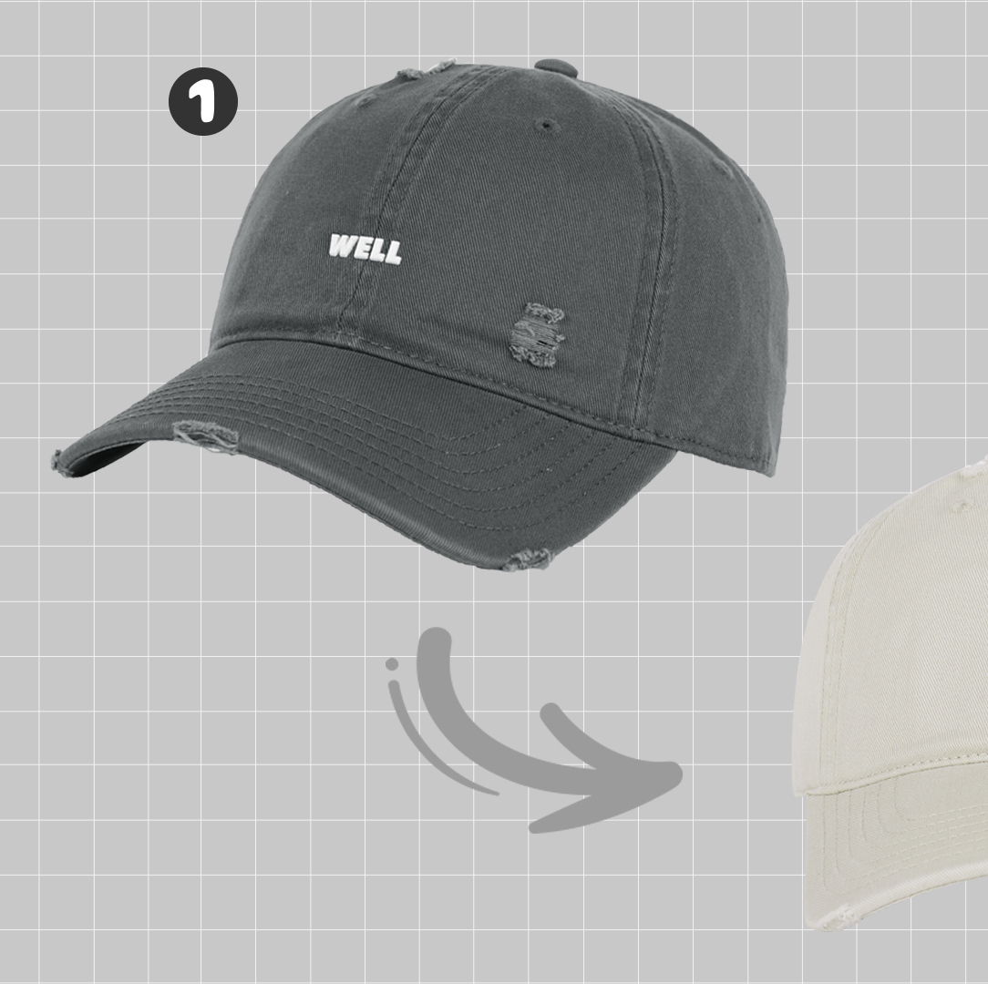 WELL Done Distressed Cap - GR-026