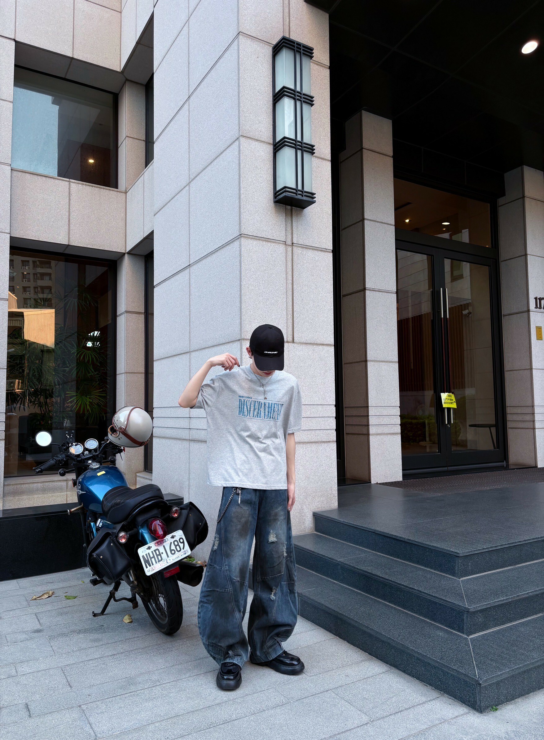 (goal) bosozo 做舊 水洗 彎刀 牛仔褲 8254