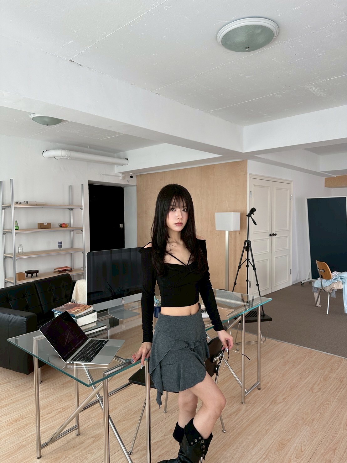 飄洋過海遇見你 不規則飄帶短裙2colors（附安全褲）