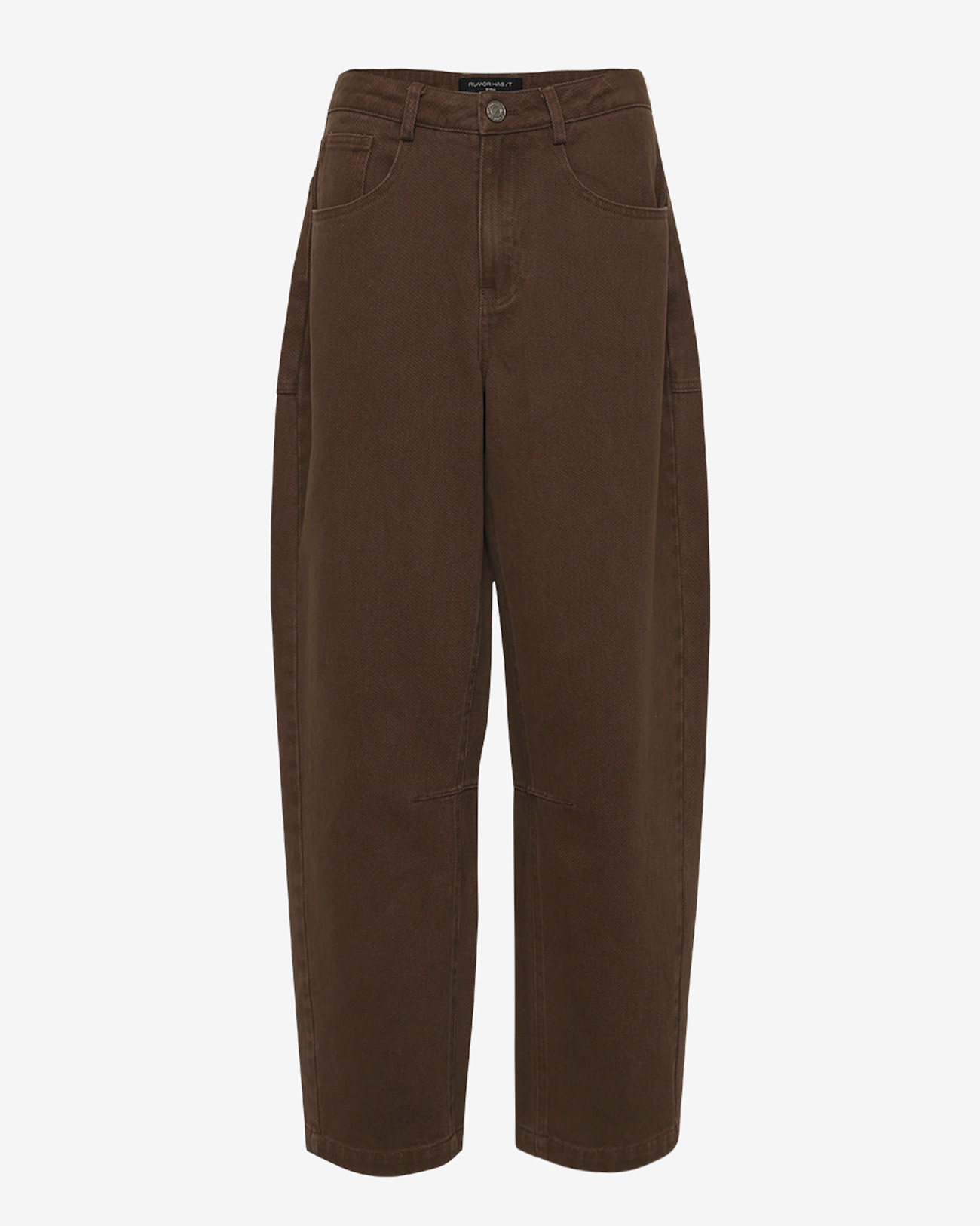 Washed Brown Barrel Pants