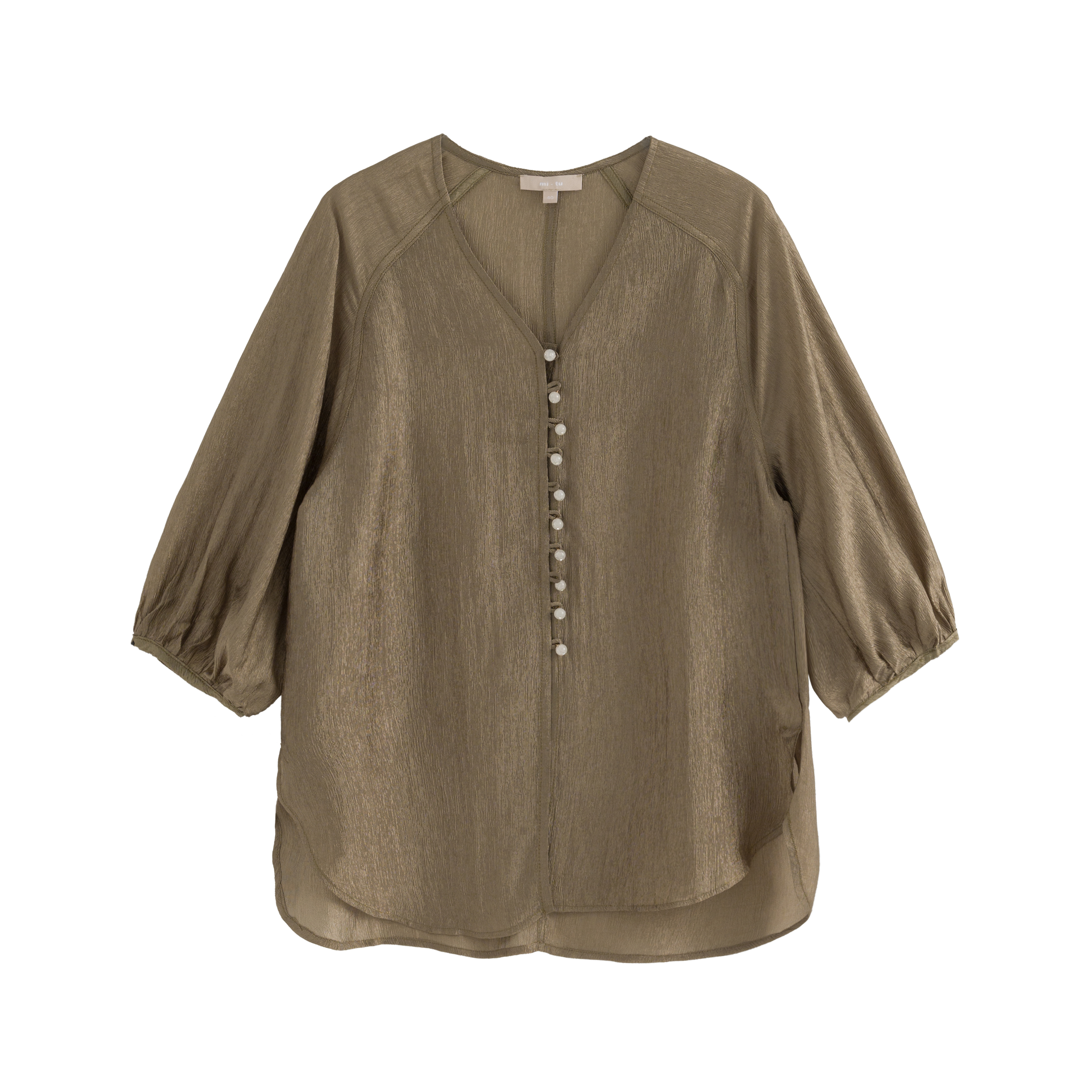 mi-tu薄紗V領上衣