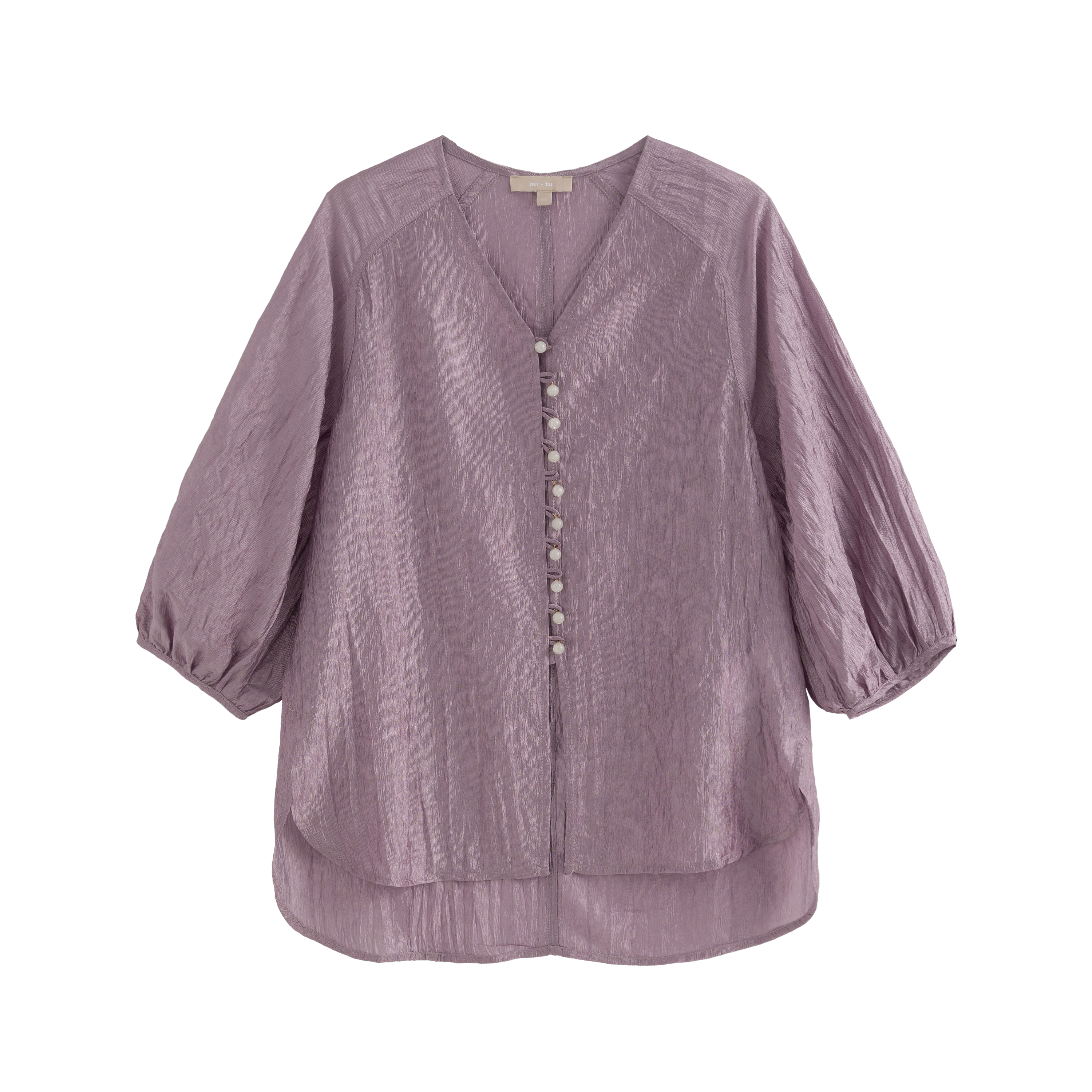 mi-tu薄紗V領上衣