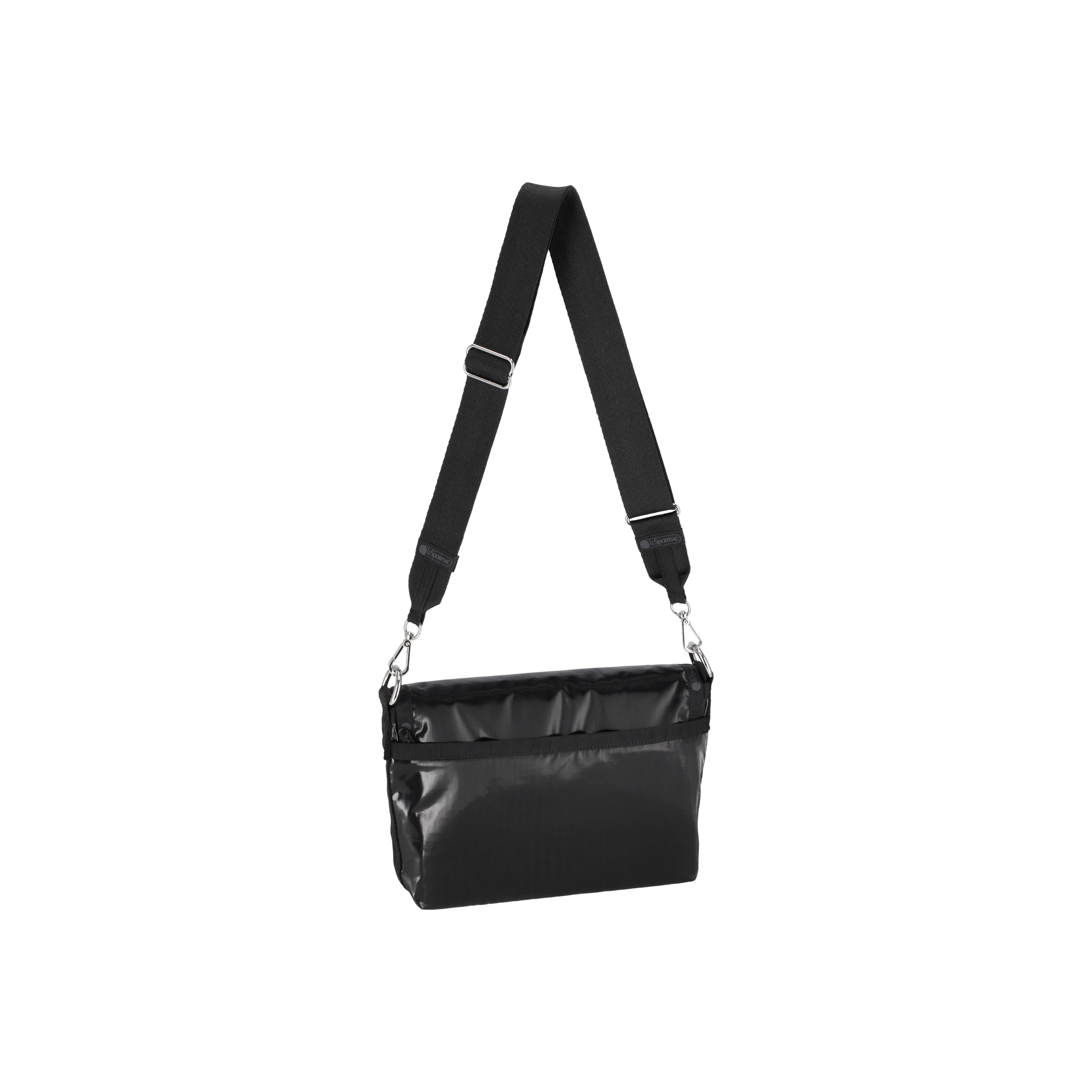 中型翻蓋斜背包(BLACK SHINE)