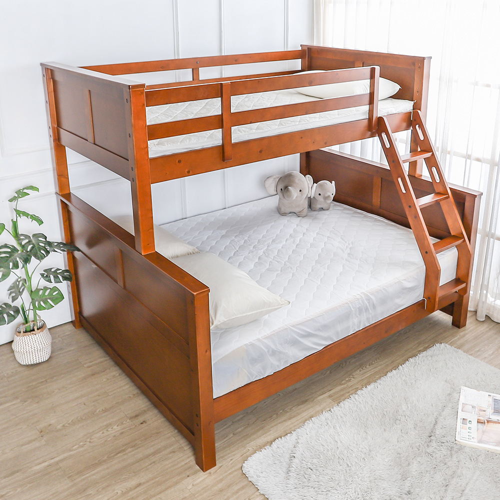 森林家具 米莉安實木雙層床架/三人雙層床