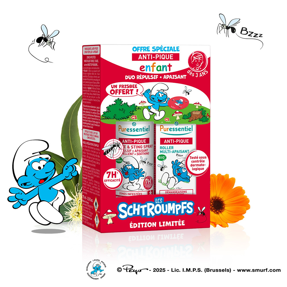 全效防蚊聯名禮盒｜The Smurfs 藍色小精靈限定款贈飛盤
