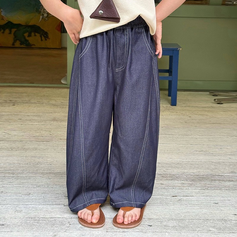 天絲牛仔慵懶褲