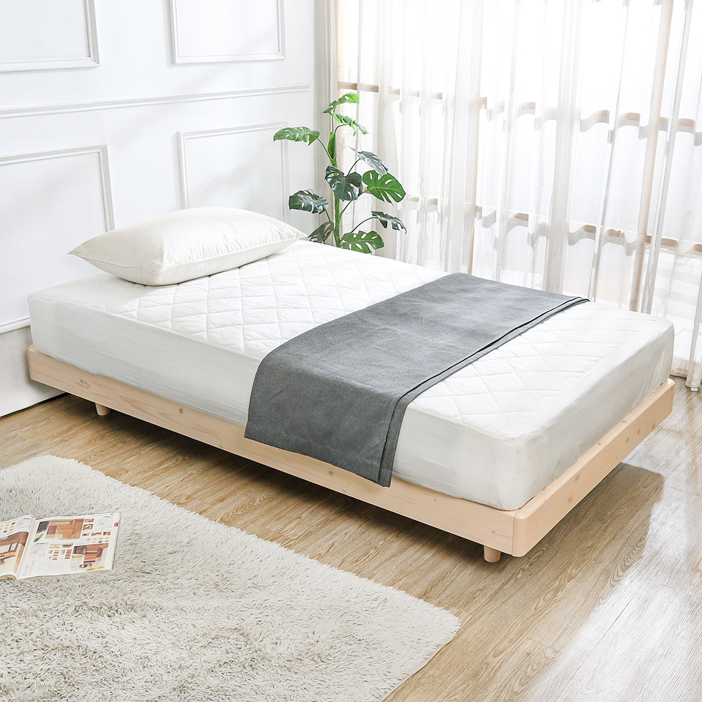 森林家具 安諾漂浮造型實木床架/懸浮式床底-內縮腳設計(兩色可選)