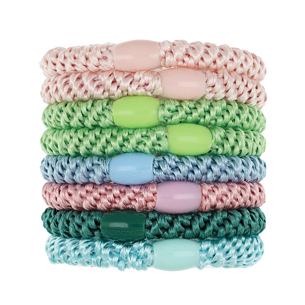 L. ERICKSON 彈力髮圈8入-粗版〈棒棒糖色〉