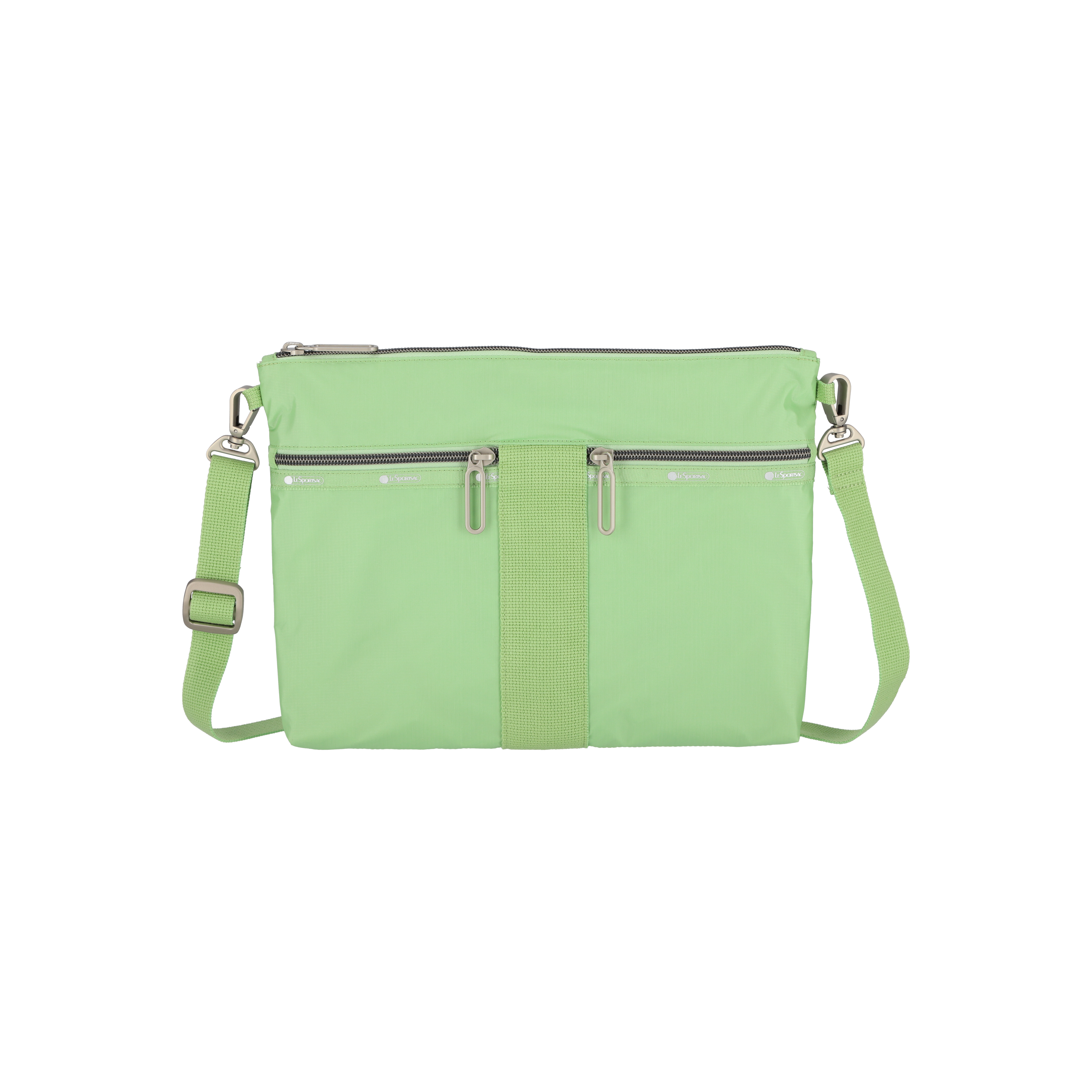 輕便拉鍊斜背包(KEY LIME C)