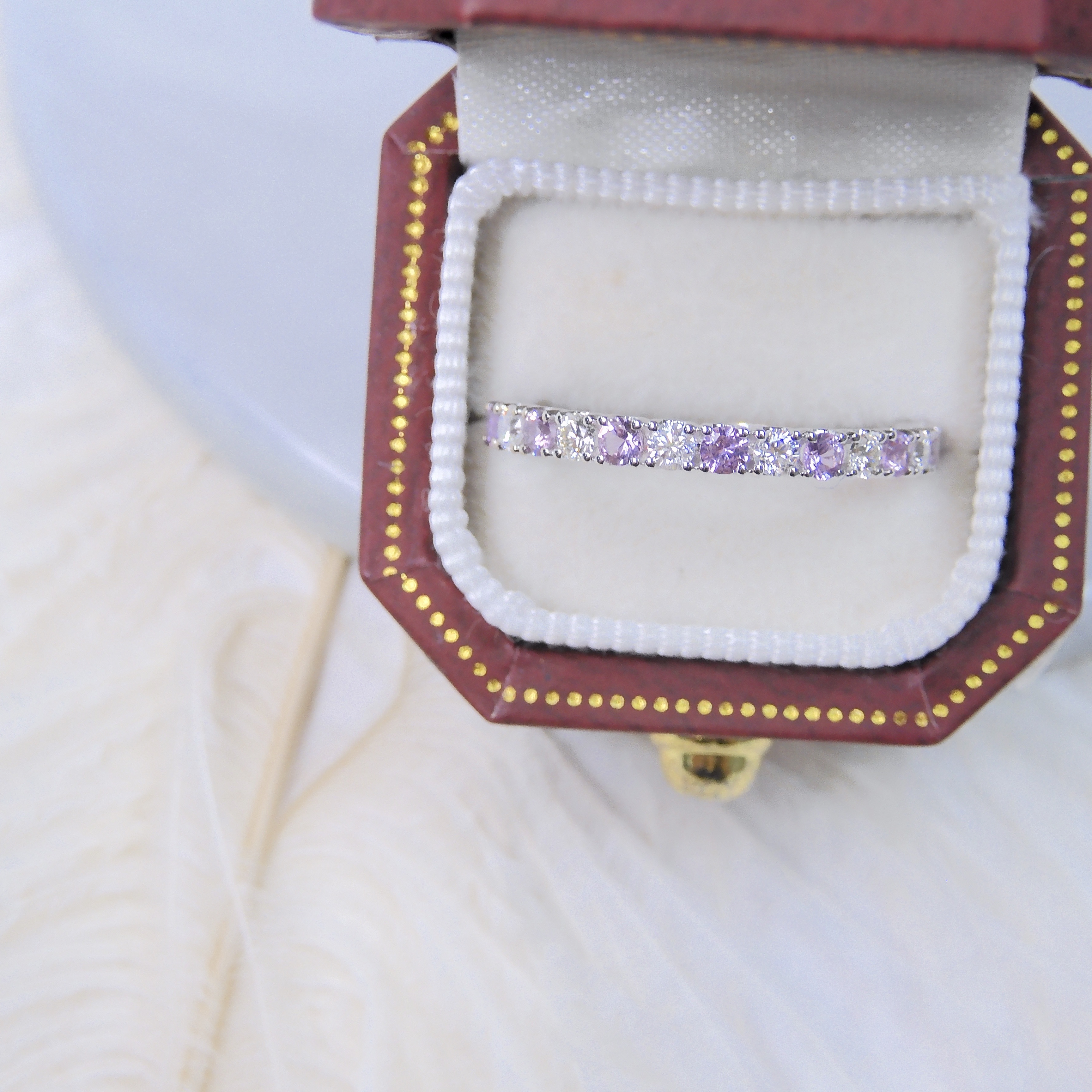 訂製 18K金 0.32ct 紫色藍寶石戒指