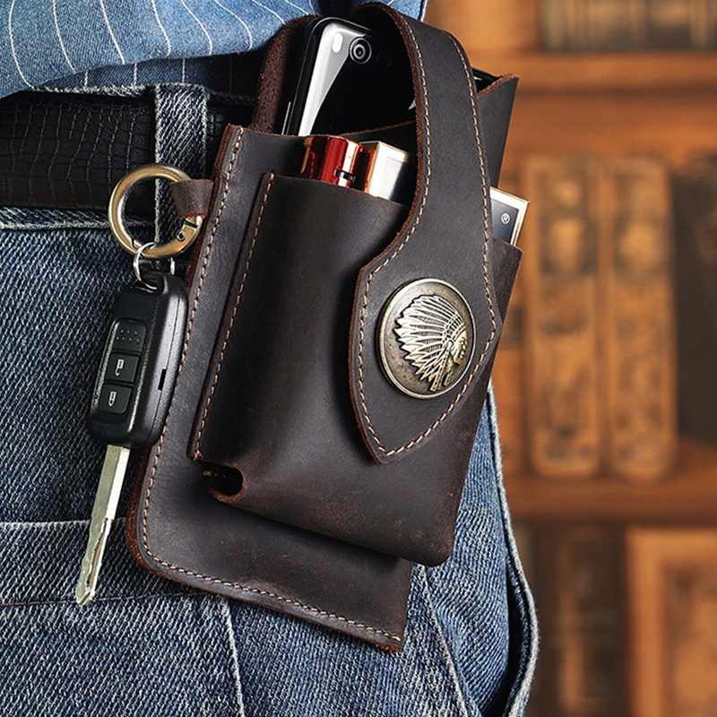 包包男 腰包 真皮包包 登山腰包 真皮腰包 皮帶腰包 手機腰包 男包 男士腰包 腰包 牛皮包 皮革錢包 皮帶腰包 035