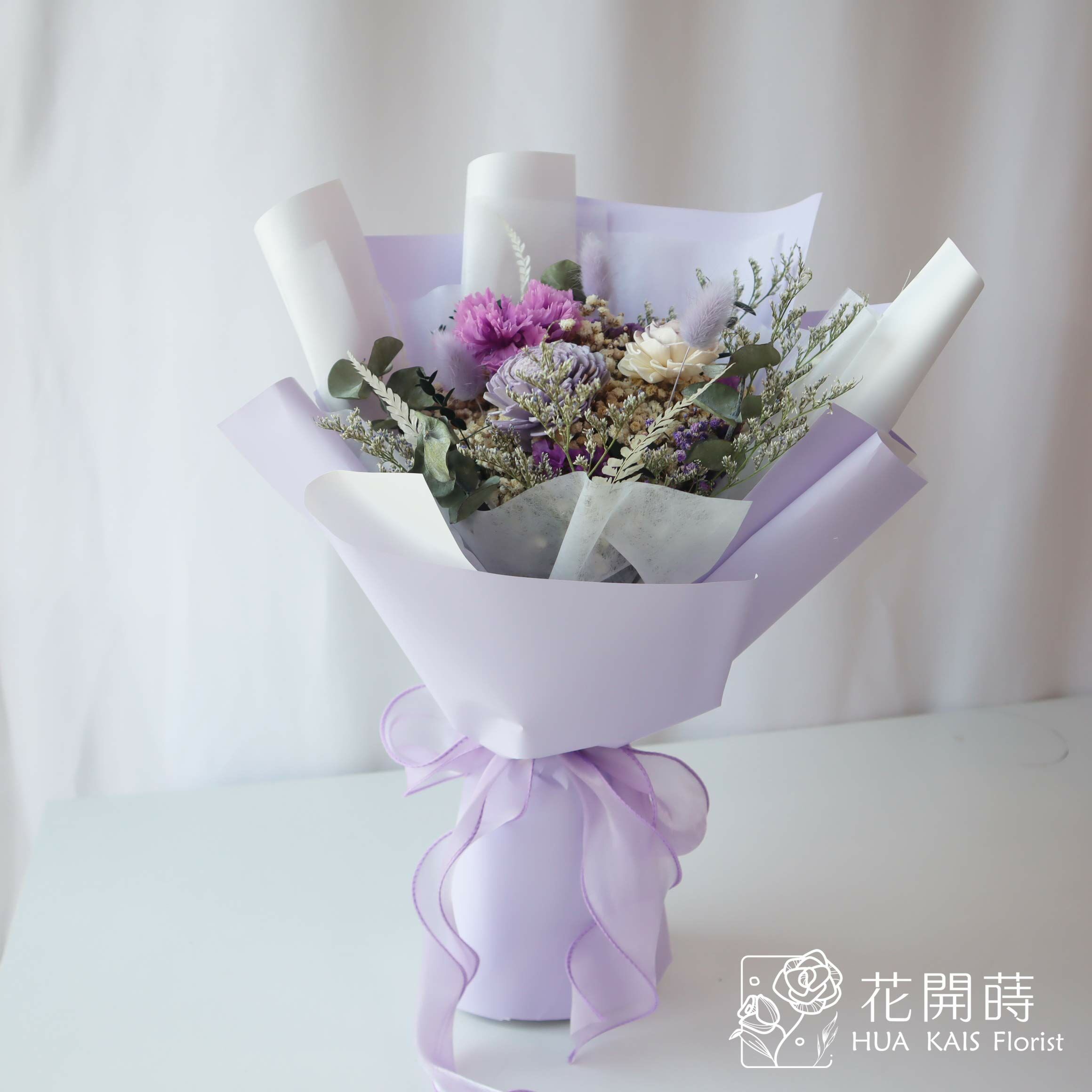 永生花束|紫康乃馨永生花束(M)|中型花束|永生花|乾燥花|母親節花束|告白花束