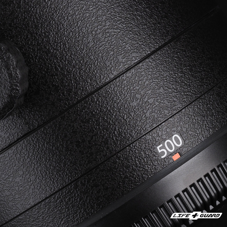 FUJIFILM GF 500mm F5.6 貼膜展示圖，LIFE+GUARD 黑色砂紋風格