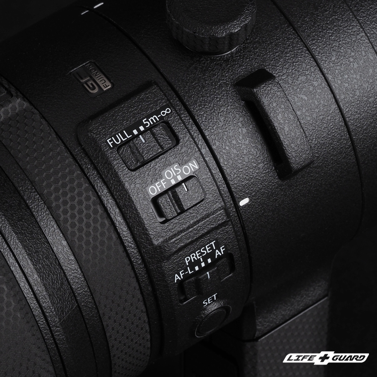 LIFE+GUARD 設計風格黑色砂紋貼膜質感特寫，精準開版專機專屬貼膜