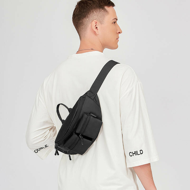 包包 腰包 胸包 尼龍包 斜背包 尼龍胸包 生意腰包 黑色包包 男生小包包 日系胸包 運動腰包 攜便包 男生禮物 309