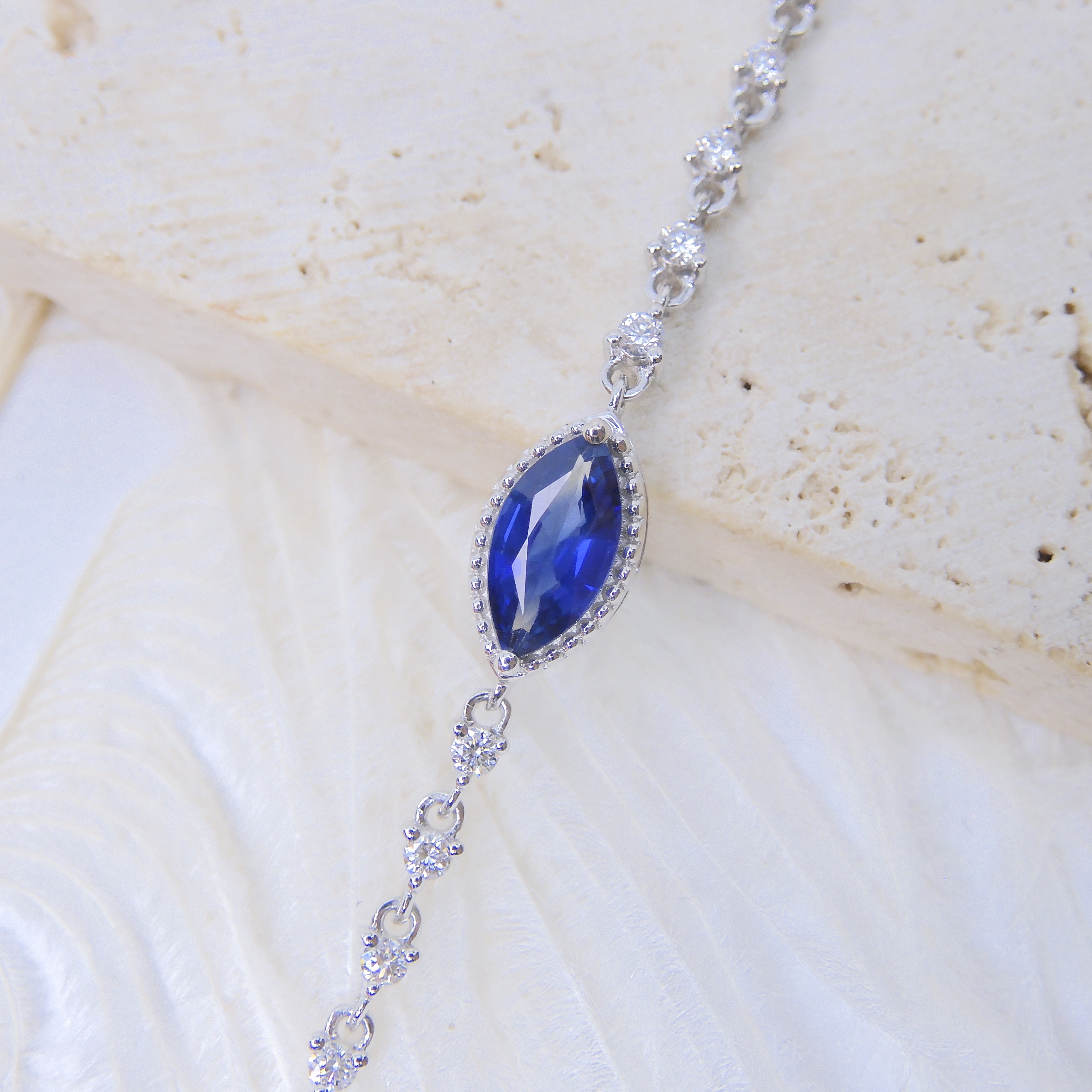 訂製 18K金 0.66ct 藍寶石手鏈