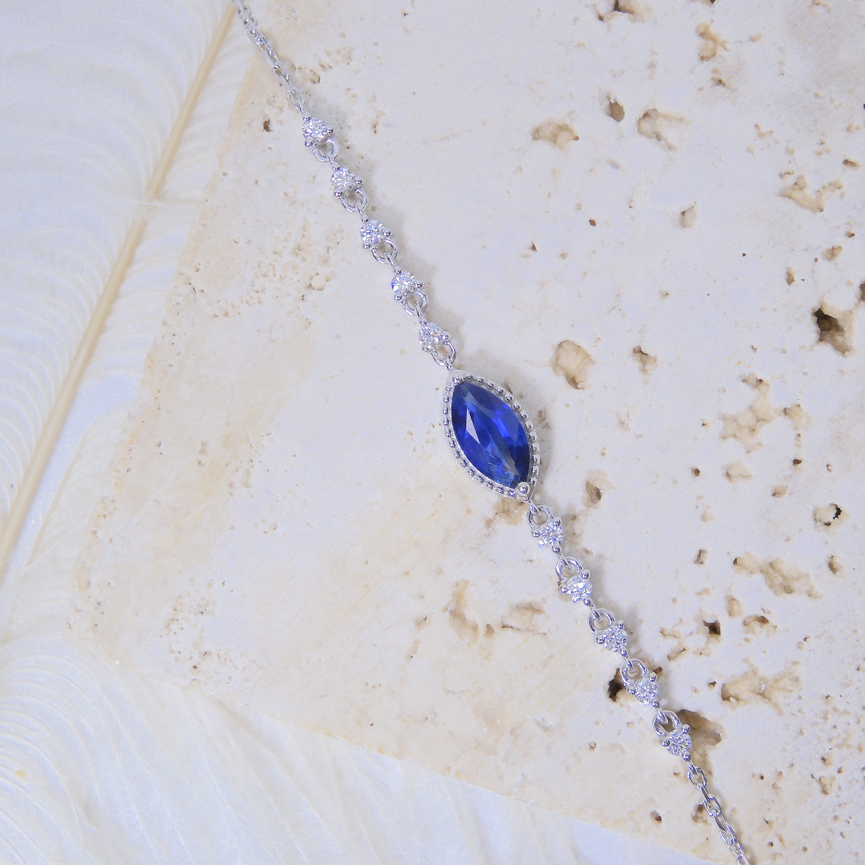 訂製 18K金 0.66ct 藍寶石手鏈