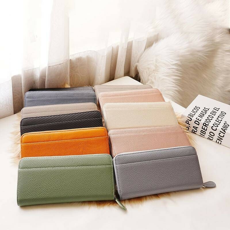 錢包 皮包 精品 高CP 長夾 長夾女生 風琴卡包 真皮包 長夾女生 牛皮長夾 錢包女 長款拉鏈 錢包女長款 050