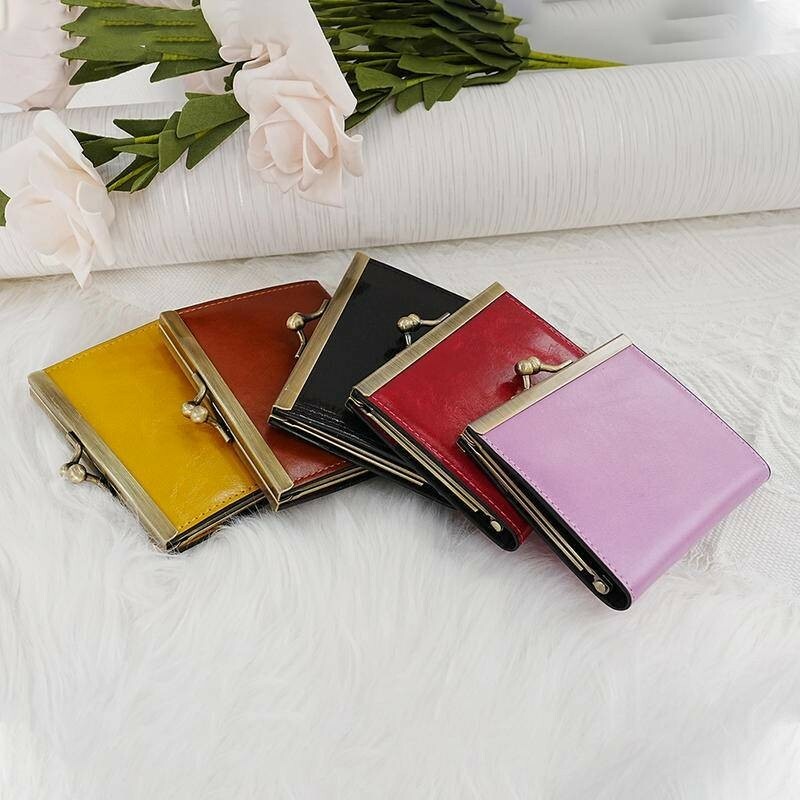 牛皮錢包 真皮皮包 錢包 卡包 口金零錢包 頭層油蠟牛皮 真皮錢包 真皮卡包 口金短夾 042