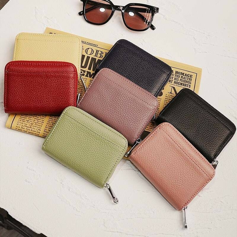 真皮包包 牛皮錢包 錢包 錢包女 錢包男 日本錢包 高質感 卡包  牛皮皮包 拉鏈錢包 皮夾女 短夾 拉鏈零錢包 041