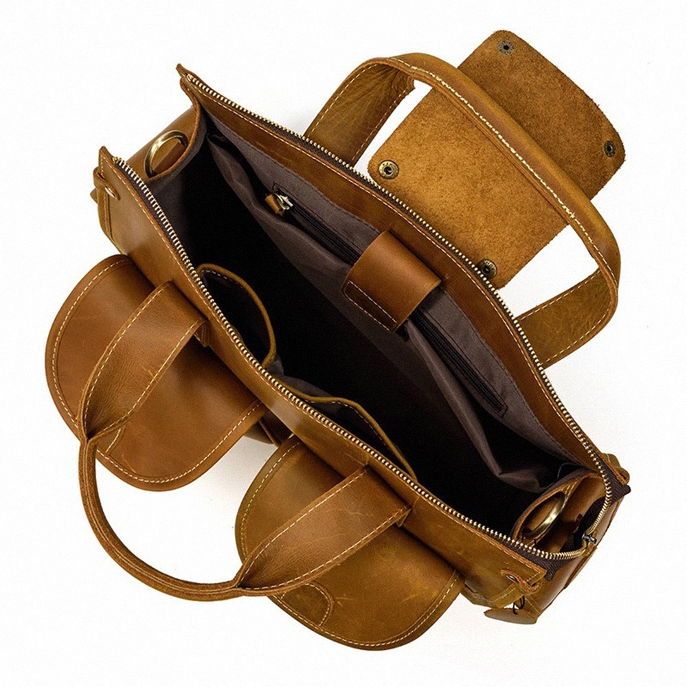 男生復古包包 真皮公文包 復古手提包 牛皮電腦包 電腦斜背包 筆電手提包 13吋電腦包 質感真皮包 送男朋友禮物 032