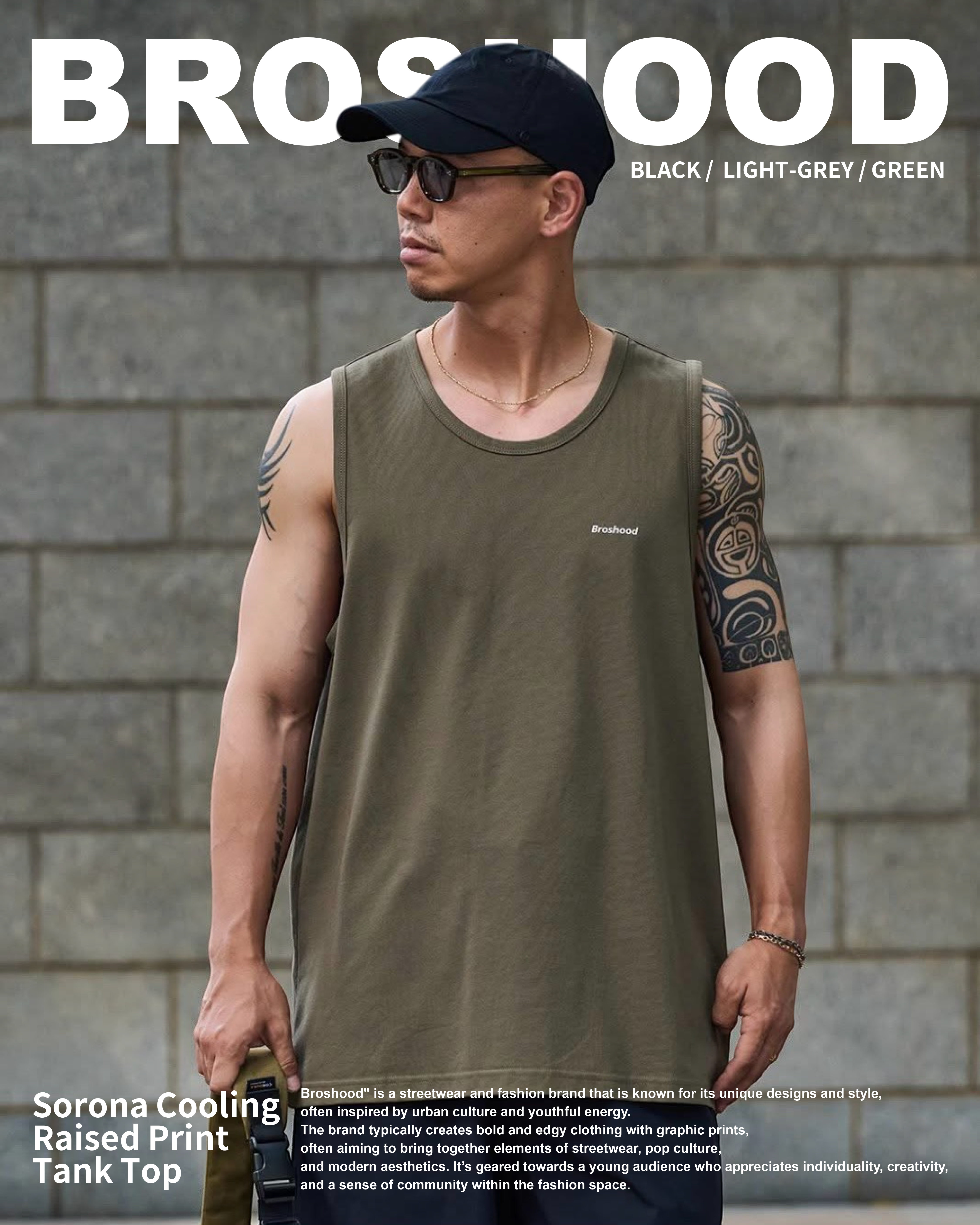 #預購 Broshood 25SS 日系 SORONA 涼感 凸膠印花 背心 3色